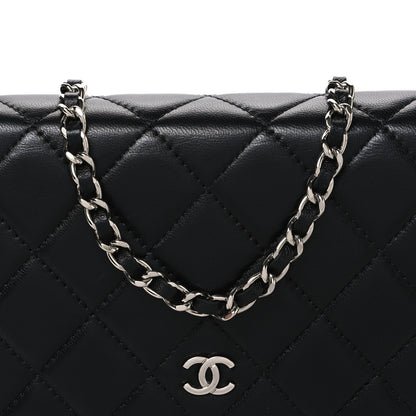 Quilted Lambskin Wallet Bag - Black