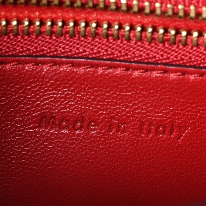 Small Calfskin Flap Shoulder Bag - Red