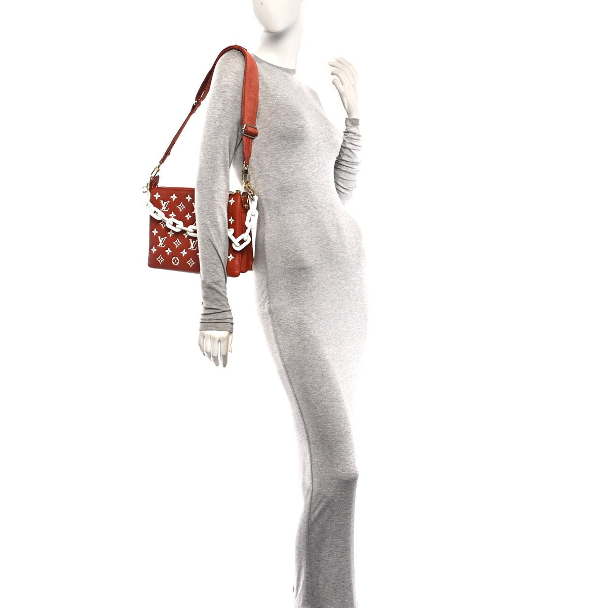 Lambskin Handbag - Brown