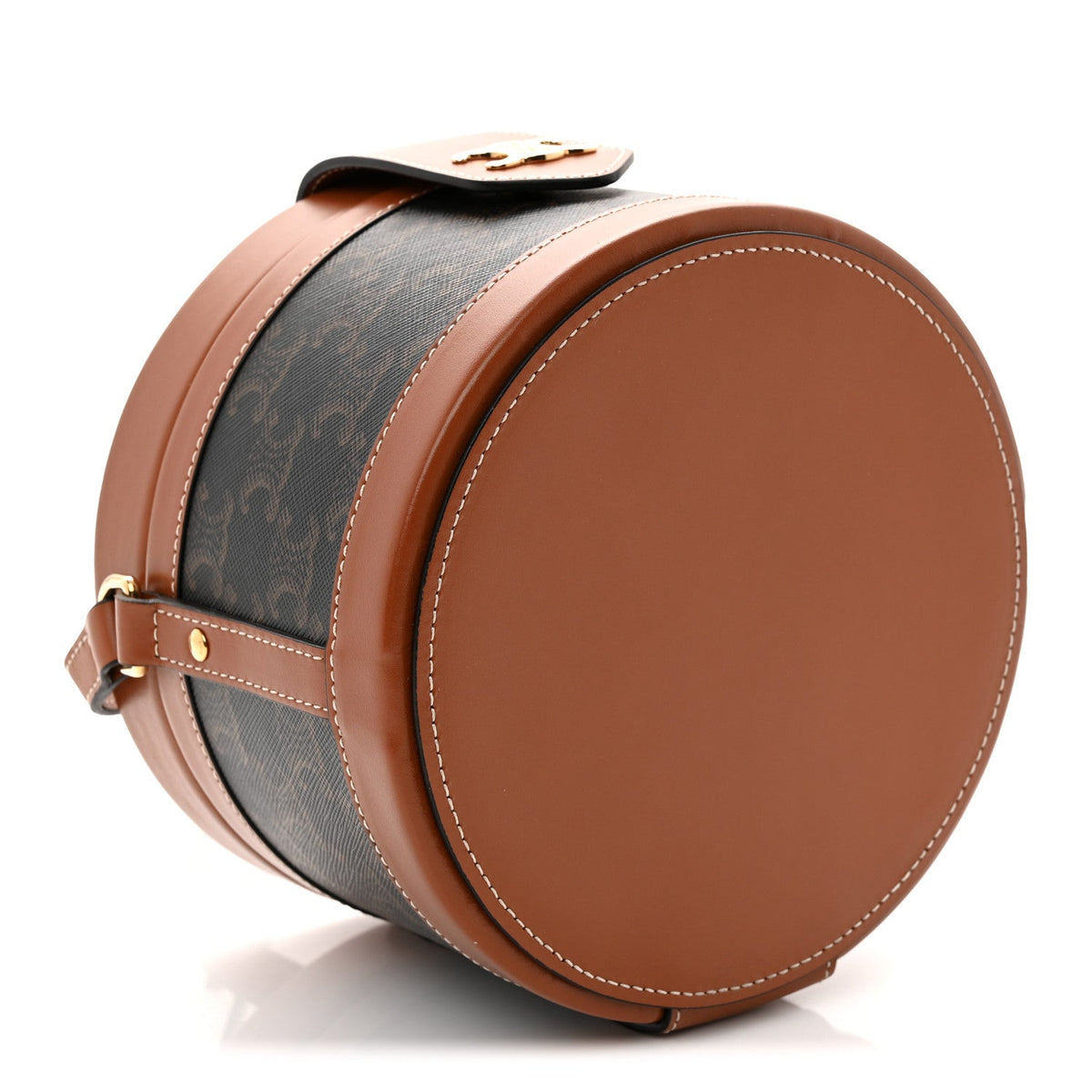 Medium Calfskin Canvas Handbag - Tan