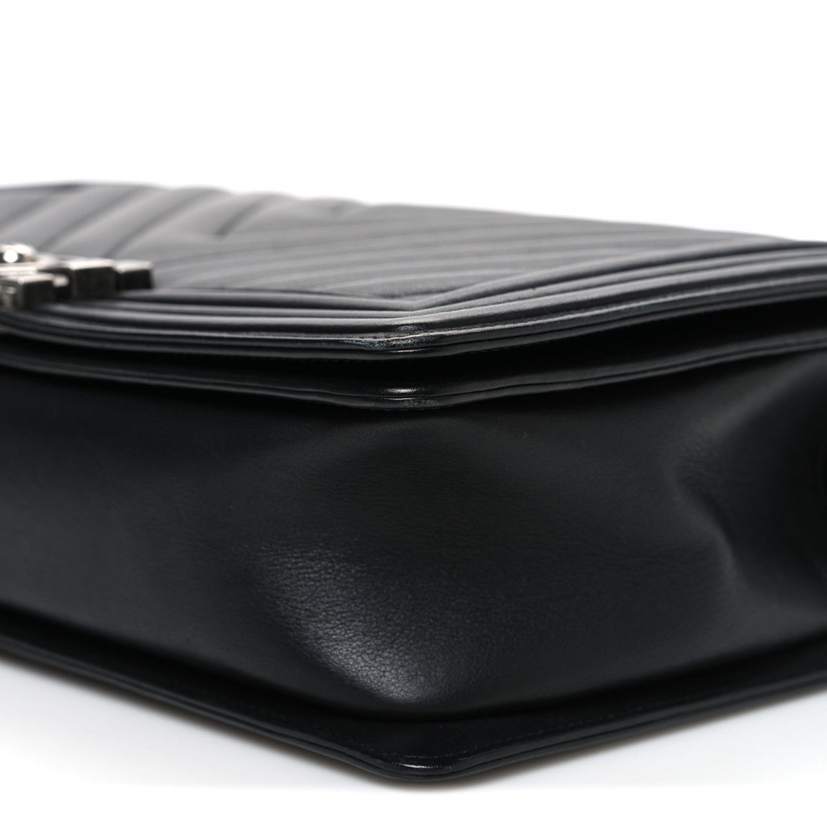Medium Quilted Lambskin Flap Shoulder Bag - Black