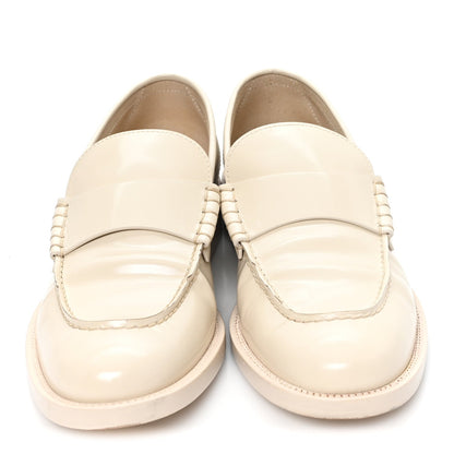 Chanel Shiny Calfskin Women's Logo Loafers 40 Light Beige