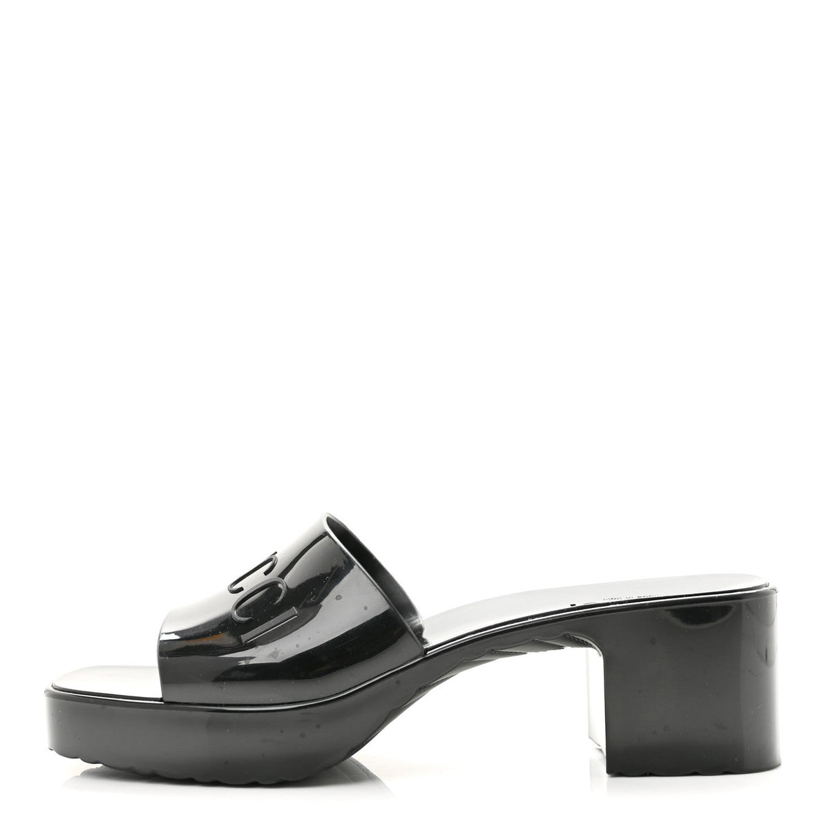 Rubber Logo Platform /60Mm Slide Sandals Black