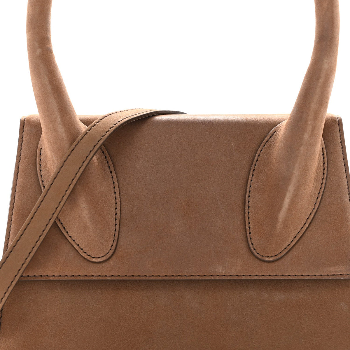 Suede Handbag - Brown