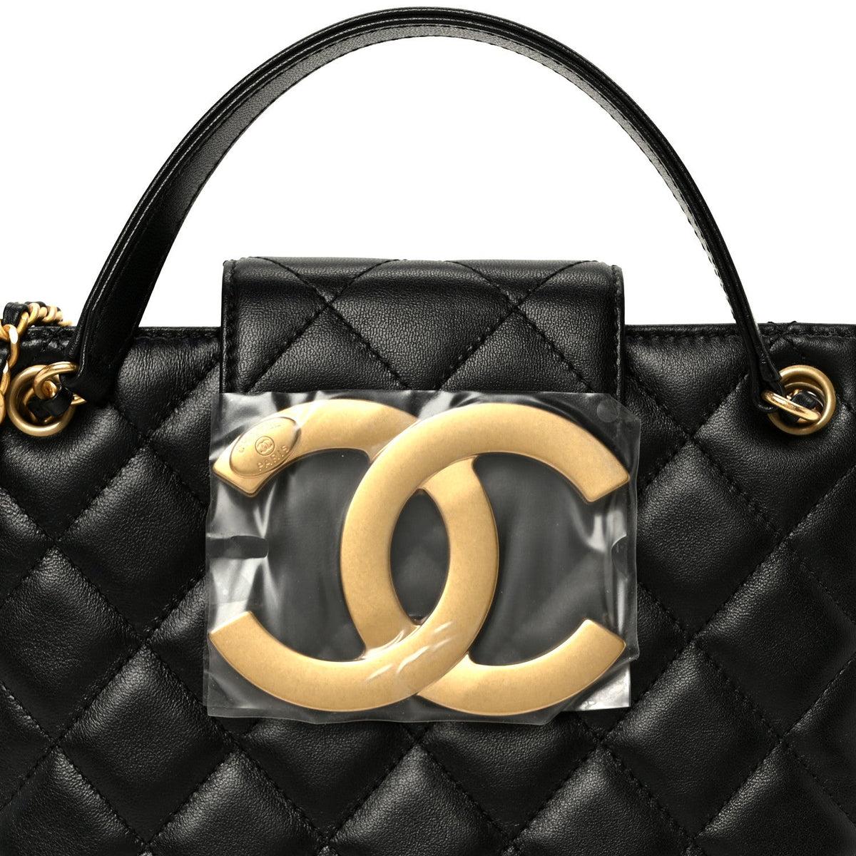 Quilted Lambskin Shoulder Bag - Black