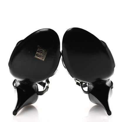 Saint Laurent Patent Calfskin Women's Fetish 105 Sandal 39 Black