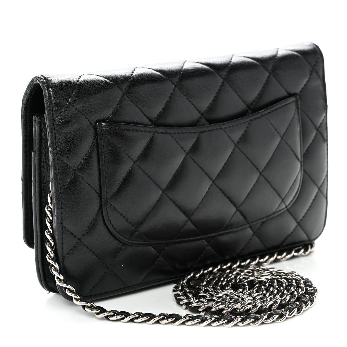 Quilted Lambskin Wallet Bag - Black