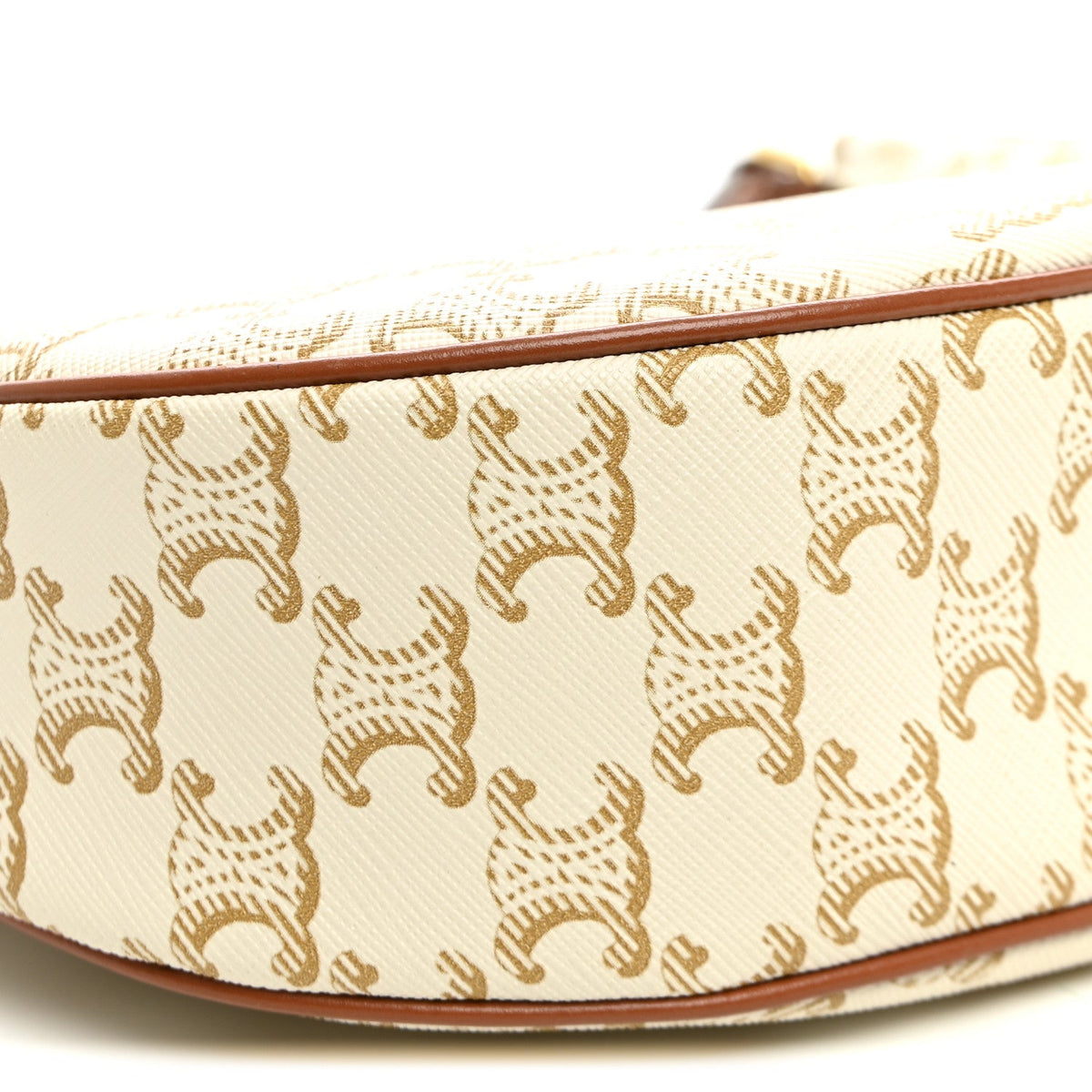 Calfskin Canvas Shoulder Bag - White