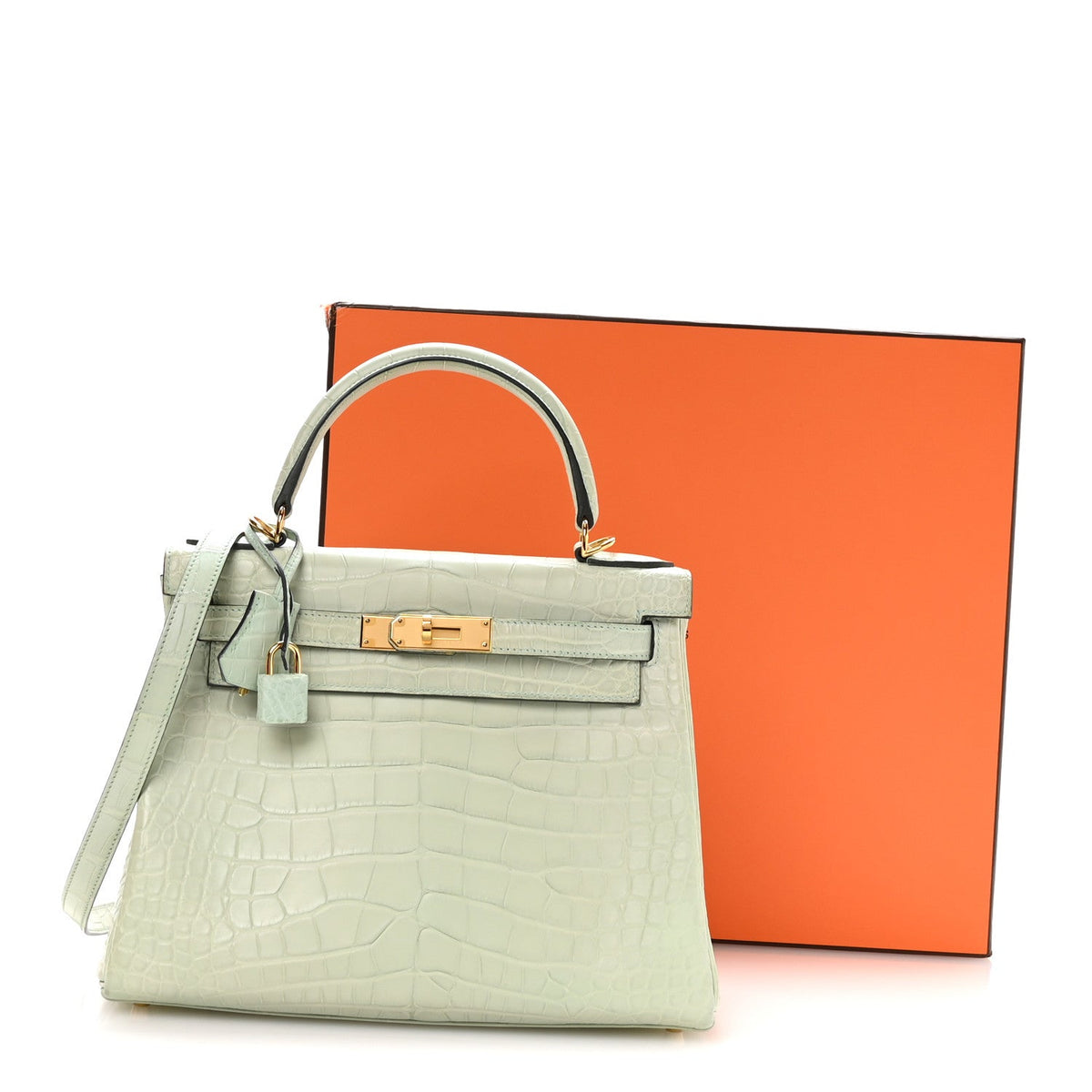 Matte Alligator Kelly Retourne 28 Vert D Handbag