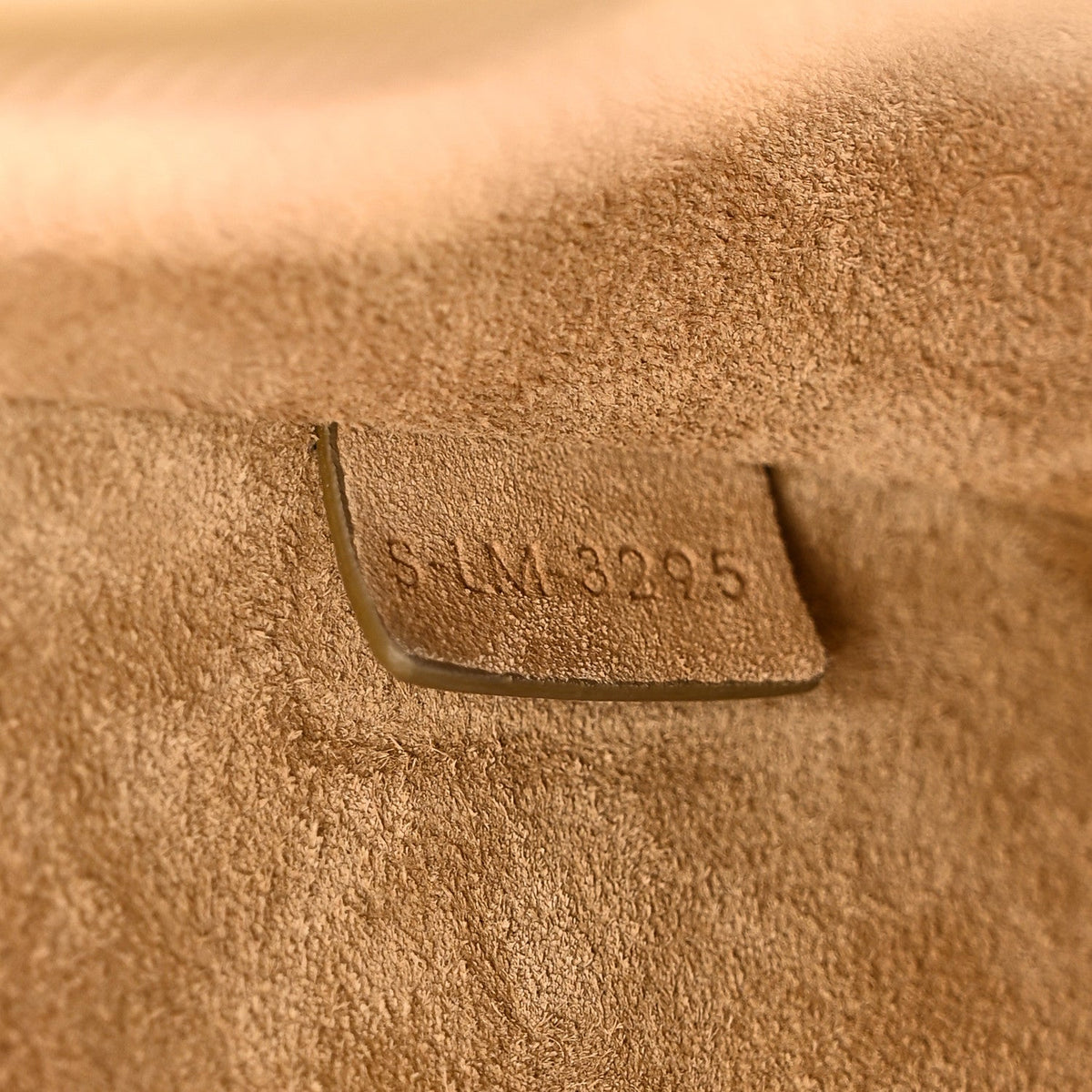Large Calfskin Suede Shoulder Bag - Beige