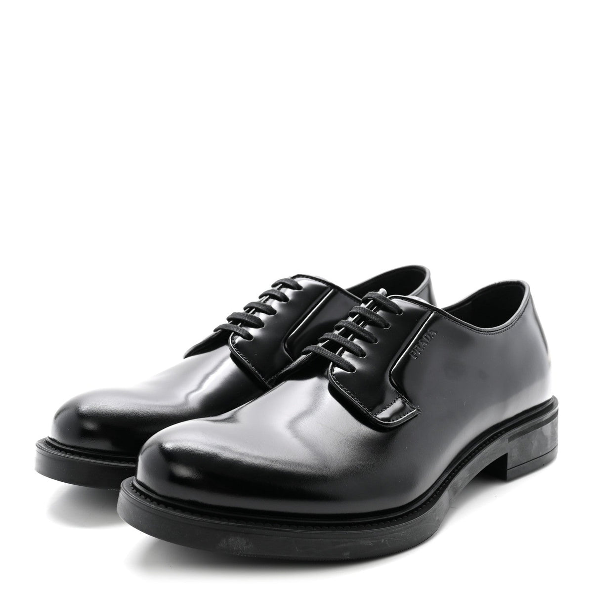 Prada Spazzolato Men's Derby Loafers 7.5 Black