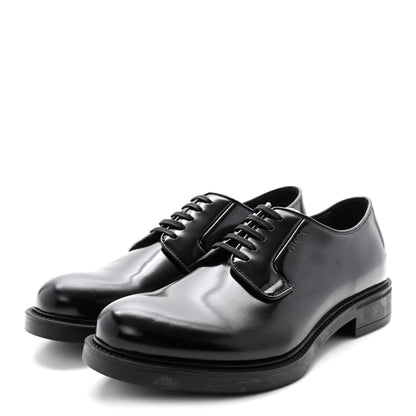 Prada Spazzolato Men's Derby Loafers 7.5 Black