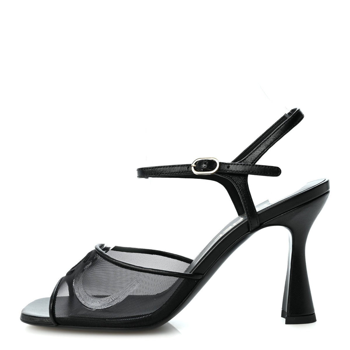 Mesh Grosgrain CC Slingback Pumps Black