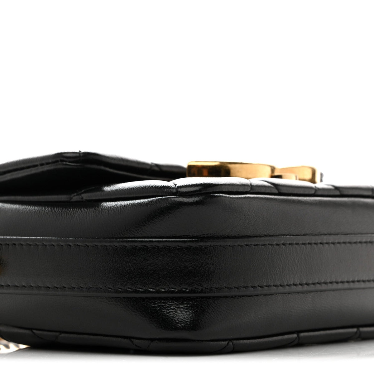 Mini Quilted Lambskin Flap Shoulder Bag - Black