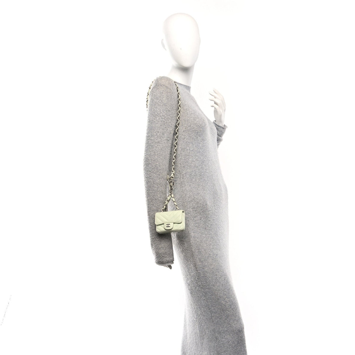 Mini Quilted Sheepskin Belt Bag - Light Green