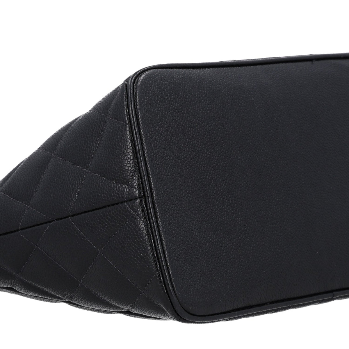 Quilted Caviar Tote Bag - Black