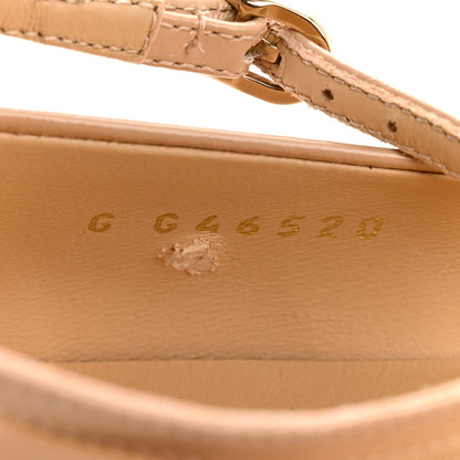 Chanel Shiny Calfskin Camellia Women's Ballerina Flats Beige