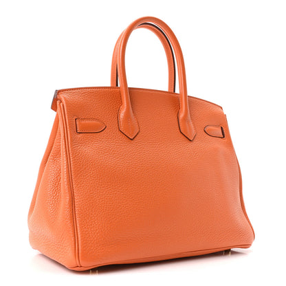 Taurillon Clemence Birkin 30 Orange Handbag