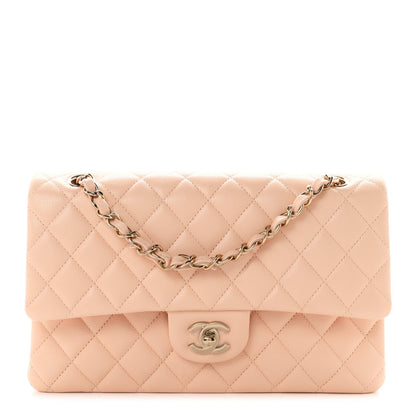 Medium Quilted Caviar Flap Shoulder Bag - Pink