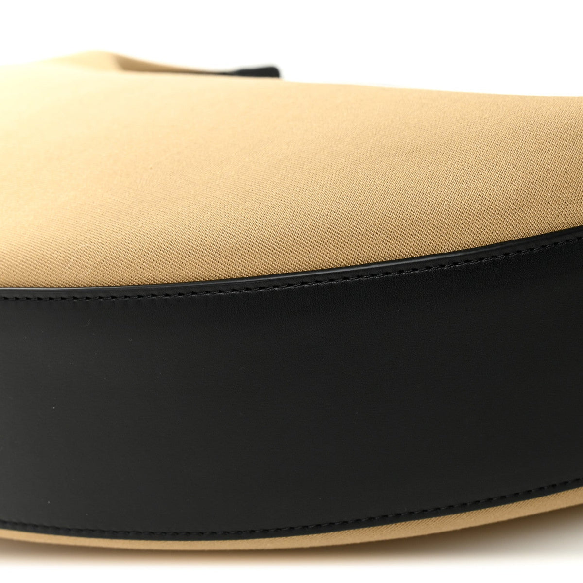 Calfskin Canvas Hobo Bag - Beige