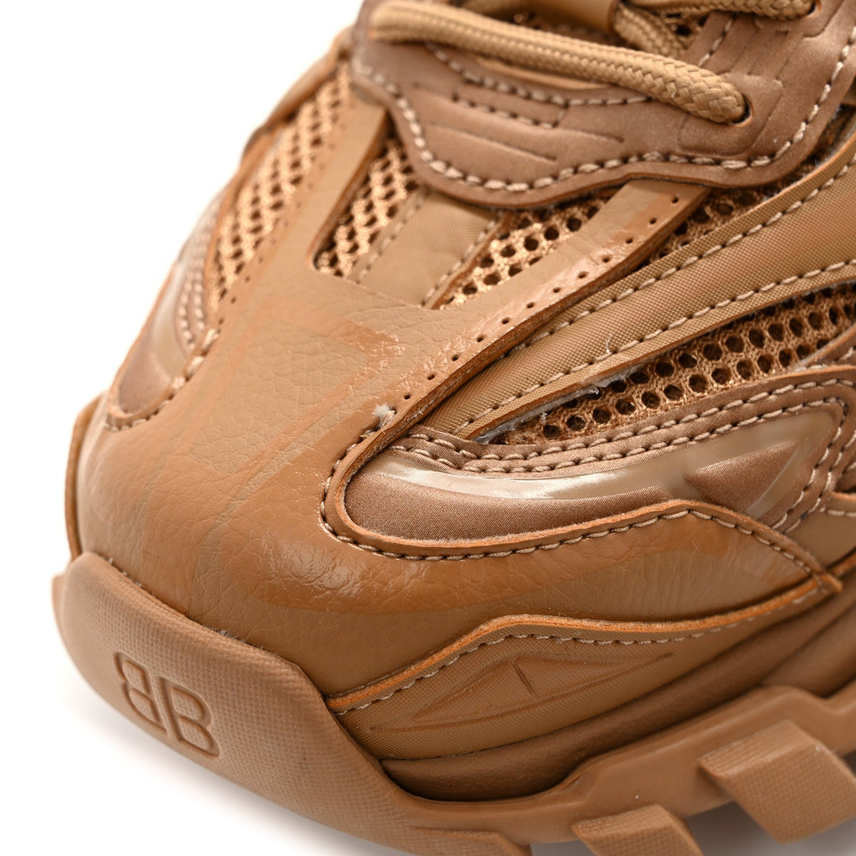 Balenciaga Rubber Mesh Women's Track.2 Open Sneakers 40 Light Brown