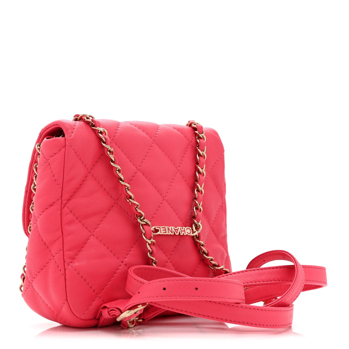 Quilted Lambskin Backpack - Pink