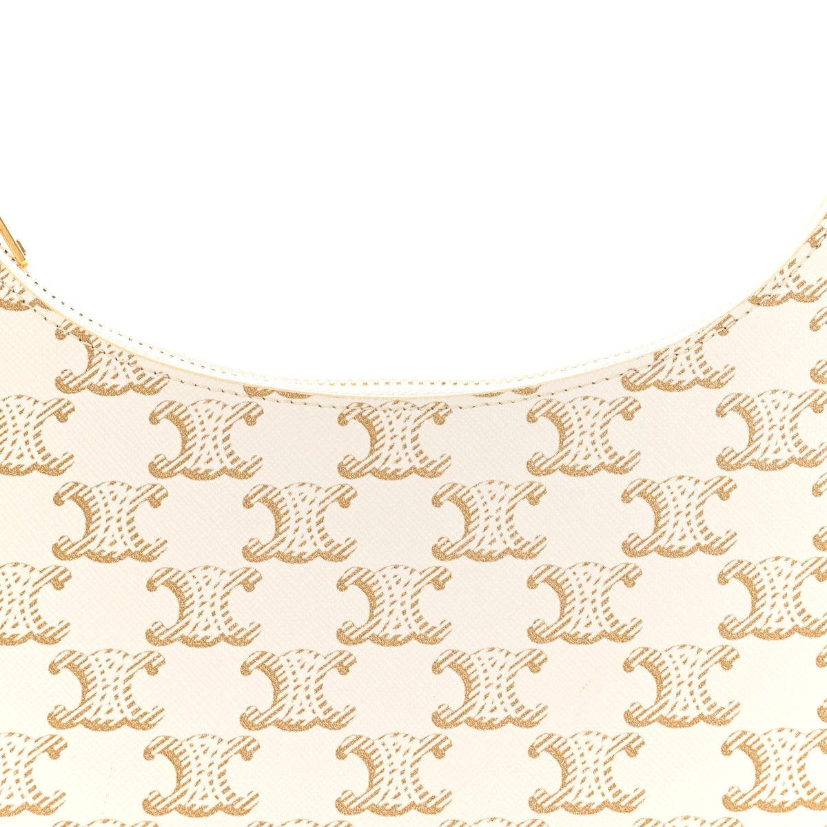 Calfskin Canvas Shoulder Bag - White