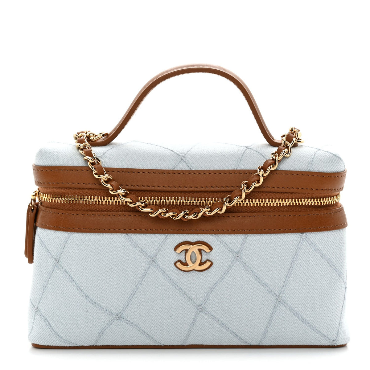 Quilted Calfskin Handbag - Blue