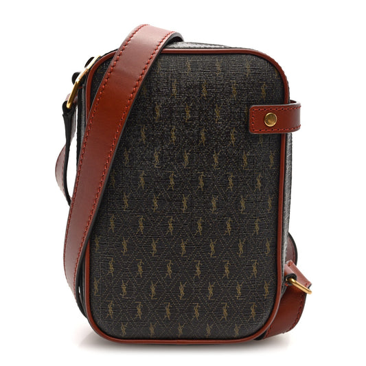 Calfskin Canvas Crossbody Bag