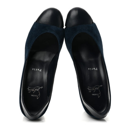 Christian Louboutin Suede Nappa Women's Miss Duvette 55mm Pumps 36.5 Marine