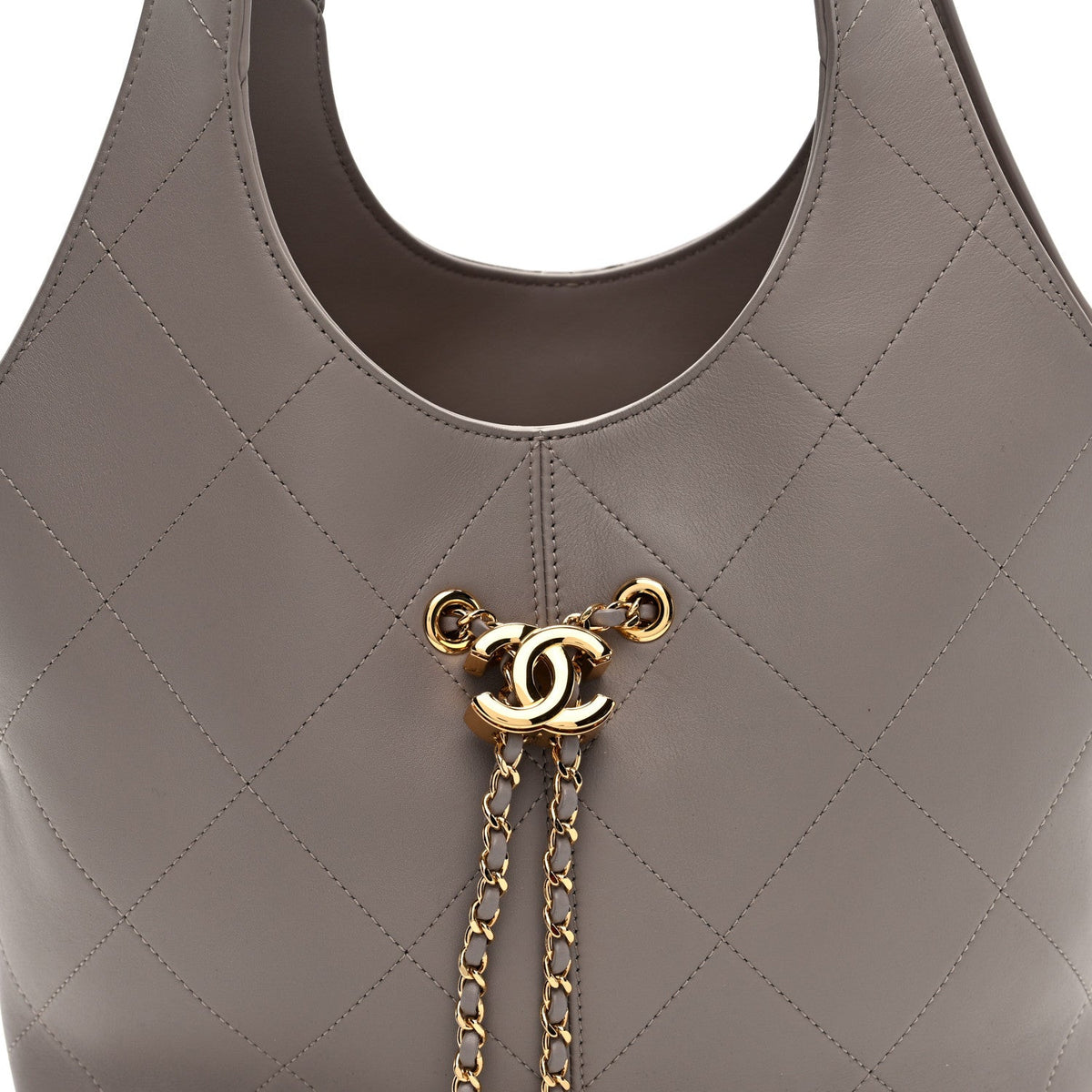 Quilted Calfskin Handbag - Grey
