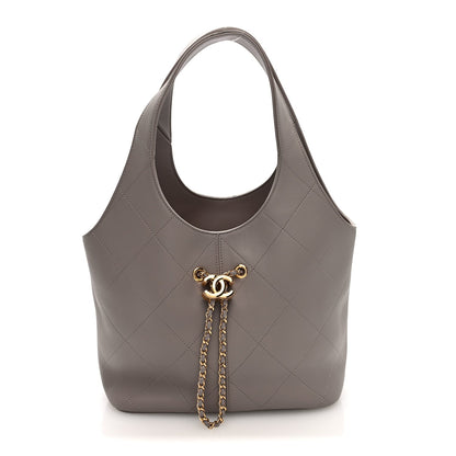 Quilted Calfskin Handbag - Grey