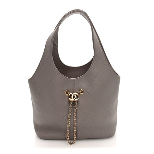 Quilted Calfskin Handbag - Grey