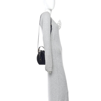 Crocodile Petite Boite Chapeau Navy Handbag