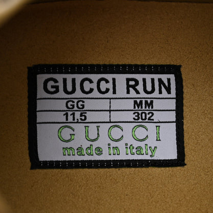 Gucci Plume Calfskin Men's Run Sneakers 11.5 Beige Ebony