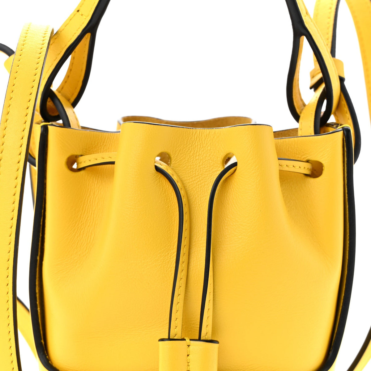 Mini Calfskin Bucket Bag - Yellow