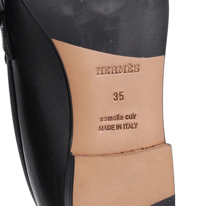Hermes Calfskin Women's Colette Loafers 35 Black