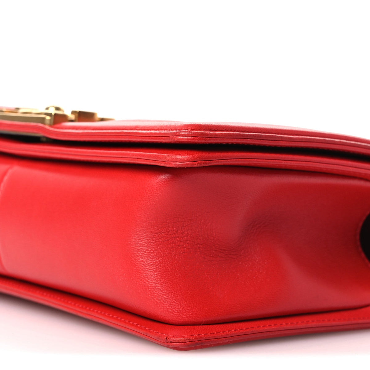 Medium Lambskin Flap Shoulder Bag - Red