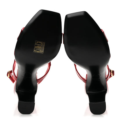 Chanel Laminated Calfskin CC Block Heel Women's Sandals