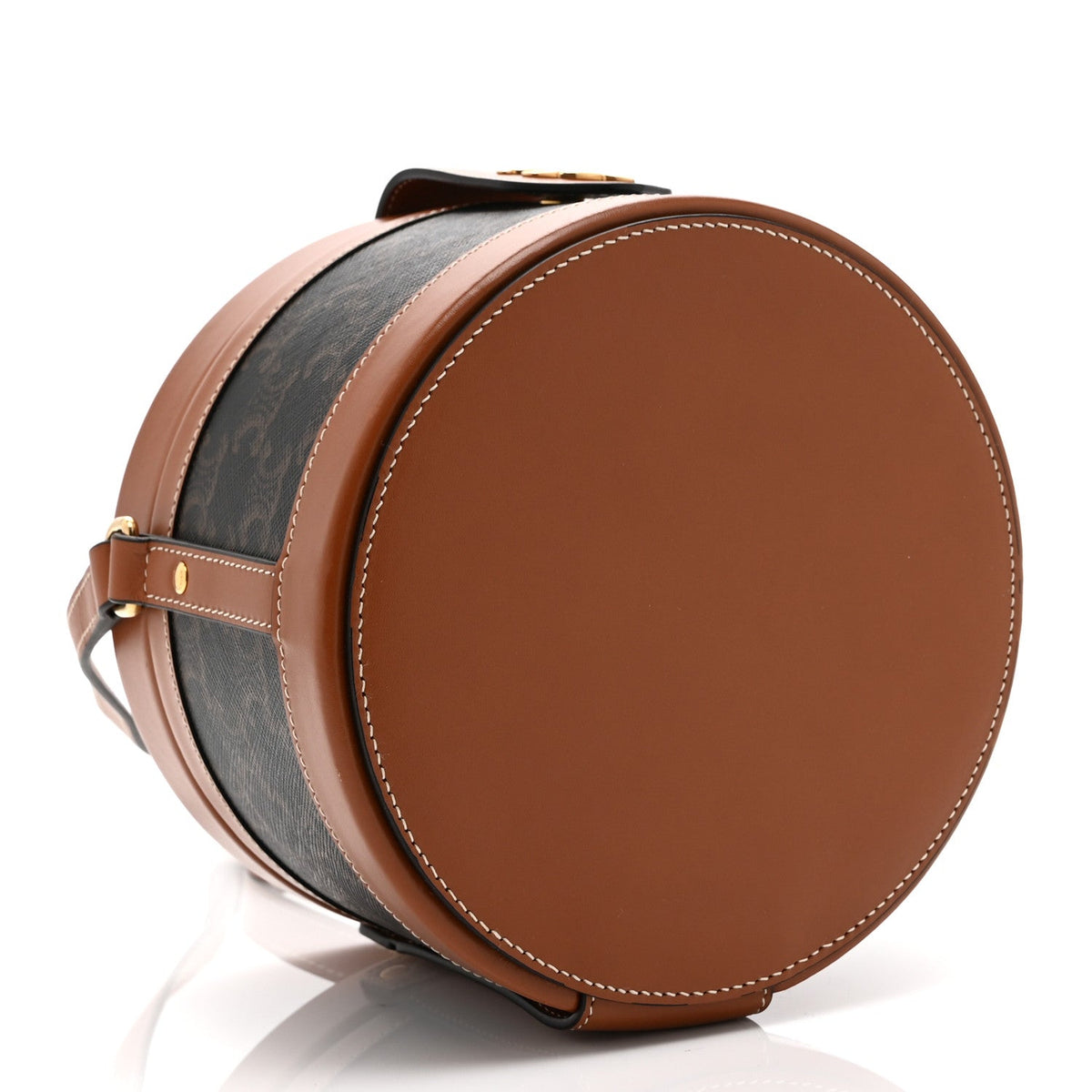 Medium Calfskin Canvas Handbag - Tan