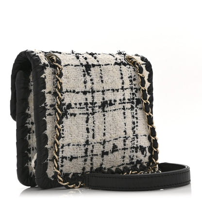 Mini Calfskin Flap Shoulder Bag - Grey