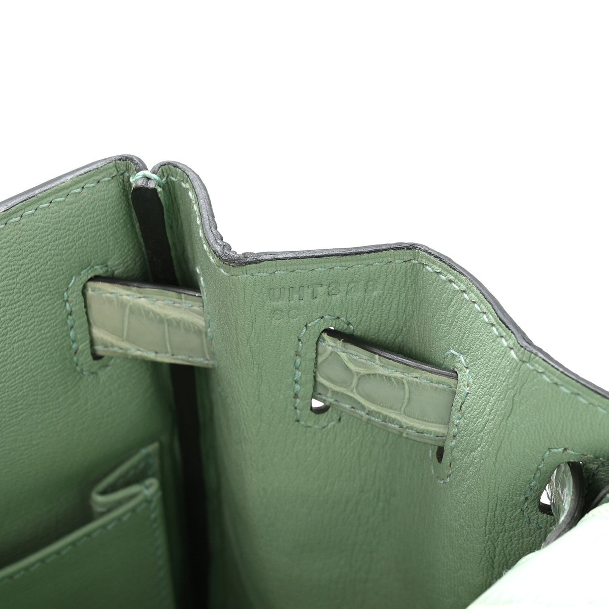 Matte Alligator Kelly Retourne 28 Vert D Handbag