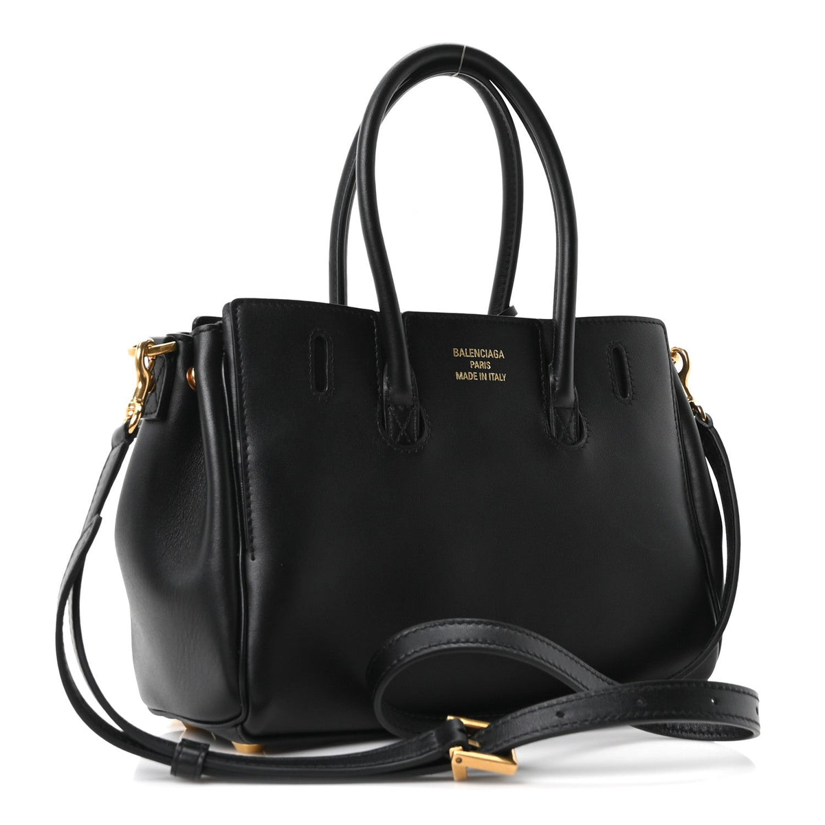 Mini Calfskin Handbag - Black