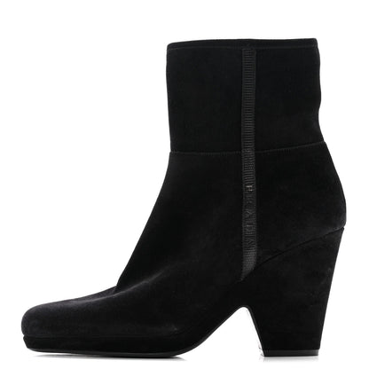 Prada Suede Women's Triangle Logo Zip Boots 40 Black