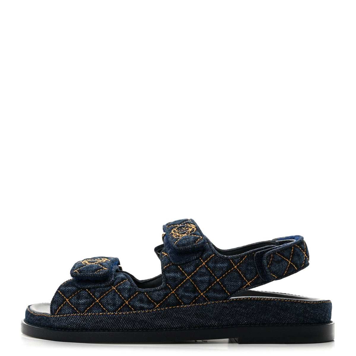 Denim Velcro Dad Sandals Navy Blue