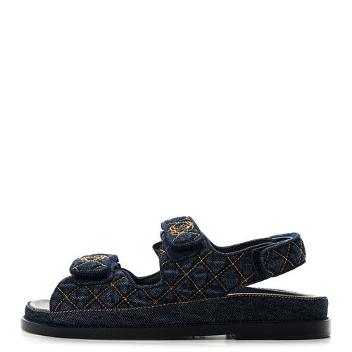 Denim Velcro Dad Sandals Navy Blue