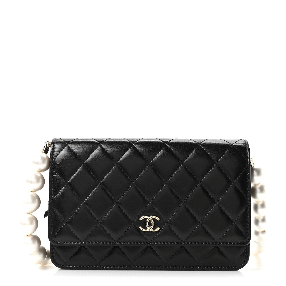 Maxi Quilted Calfskin Wallet Bag - Black