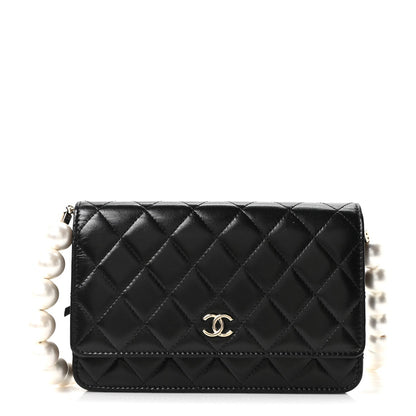 Maxi Quilted Calfskin Wallet Bag - Black