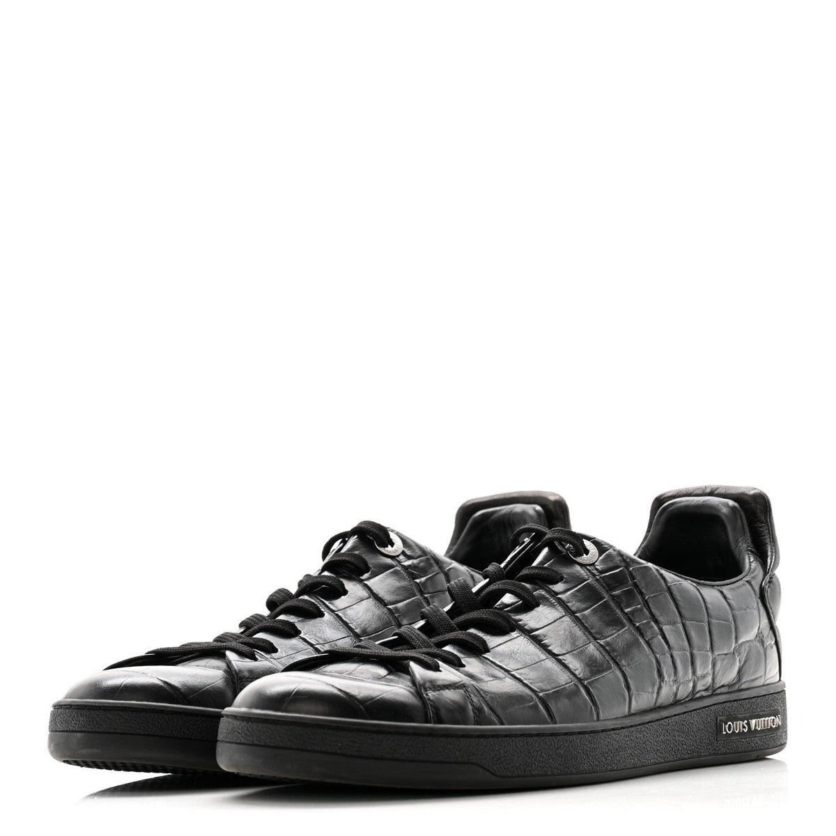 Louis Vuitton Calfskin Men's Frontrow Sneakers 8 Black