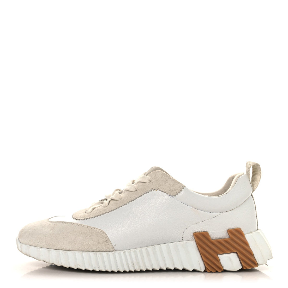 Calfskin Suede Goatskin Bouncing Sneakers White